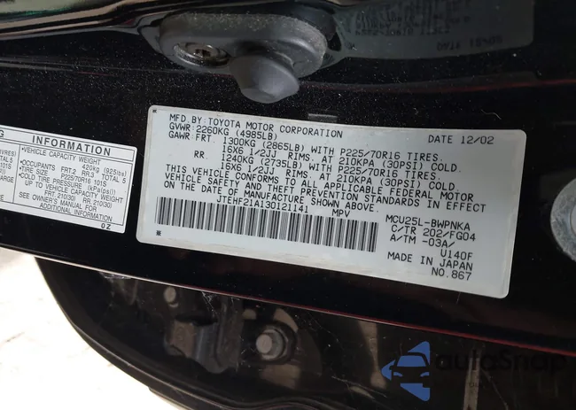 JTEHF21A130121141: 43132053