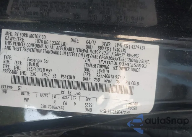 1FADP3L93HL255993: 43133162