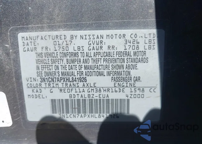 3N1CN7APXHL841926: 43133189