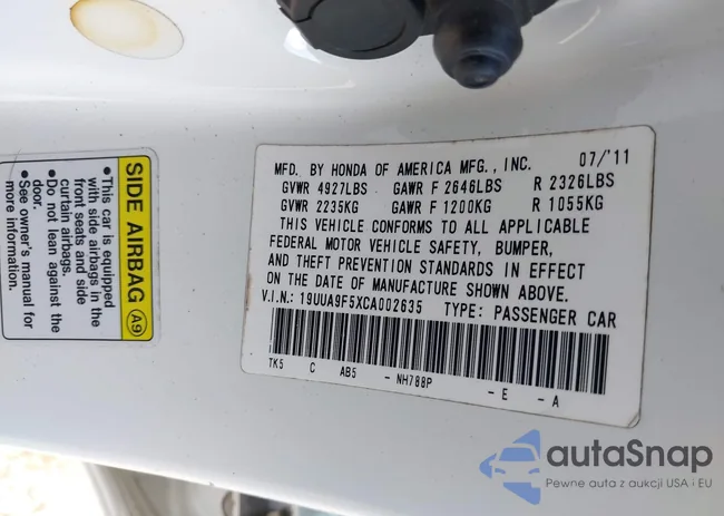 19UUA9F5XCA002635: 43133194