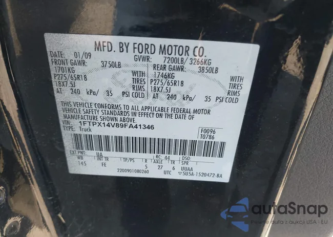 1FTPX14V89FA41346: 43133220