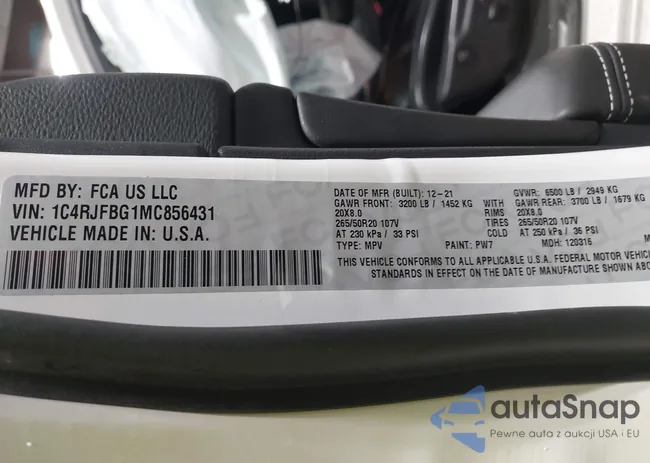 1C4RJFBG1MC856431: 43133253