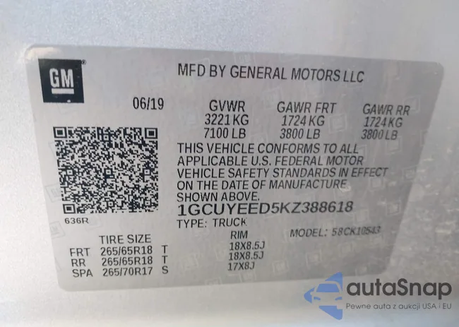 1GCUYEED5KZ388618: 43133352