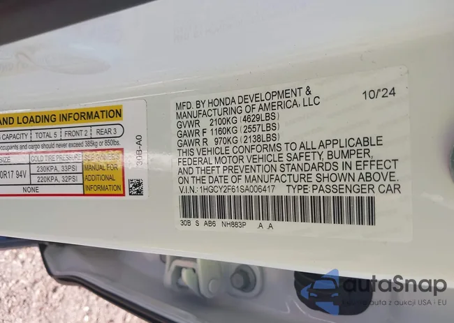 1HGCY2F61SA006417: 43133361