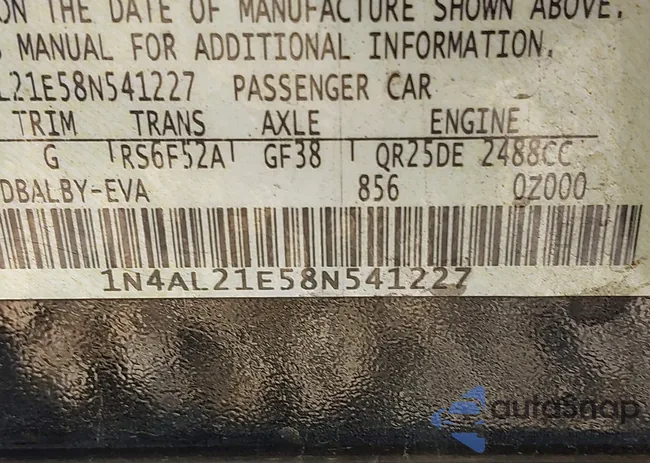 1N4AL21E58N541227: 43133396