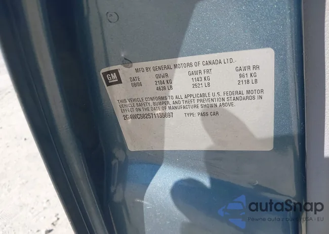 2G4WC582571135697: 43133436