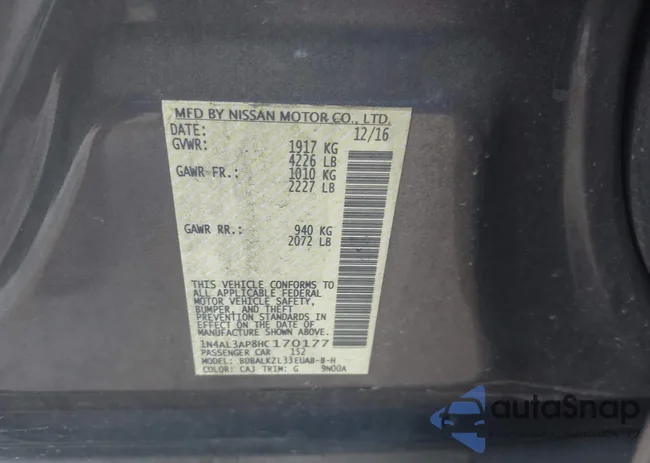 1N4AL3AP8HC170177: 43133491