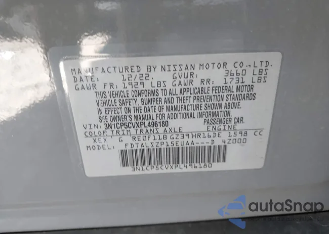 3N1CP5CVXPL496180: 43133631