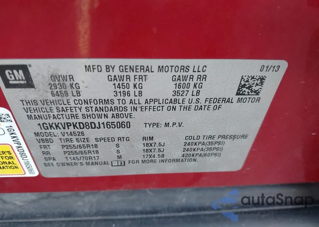 1GKKVPKD8DJ165060: 43133638