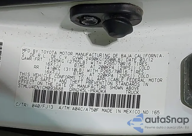 3TMLU4EN1CM093688: 43132722