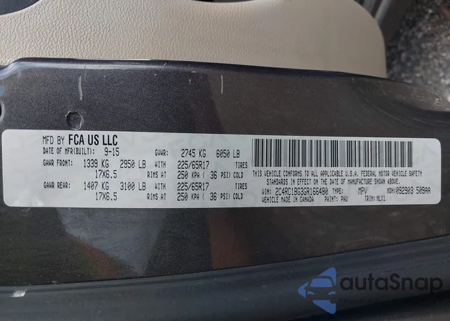 2C4RC1BG3GR166480: 43132803