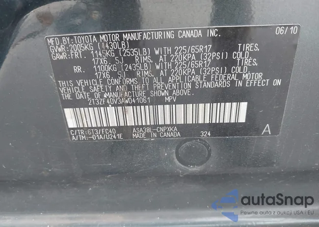 2T3ZF4DV3AW041061: 43132810