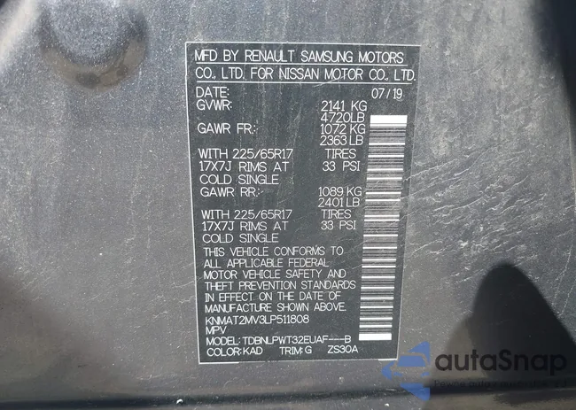 KNMAT2MV3LP511808: 43133056