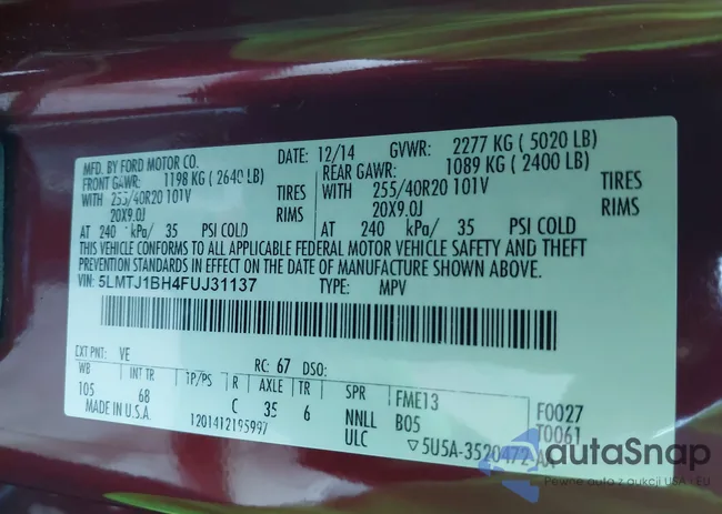 5LMTJ1BH4FUJ31137: 43134086