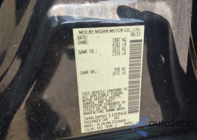 1N4BL3APXEC110966: 43134097