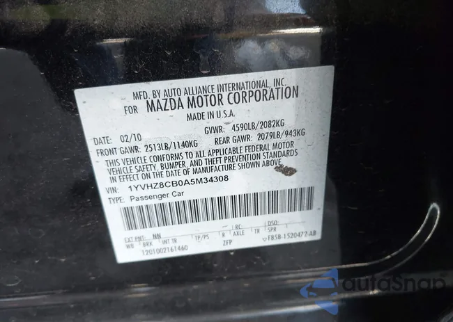 1YVHZ8CB0A5M34308: 43134161