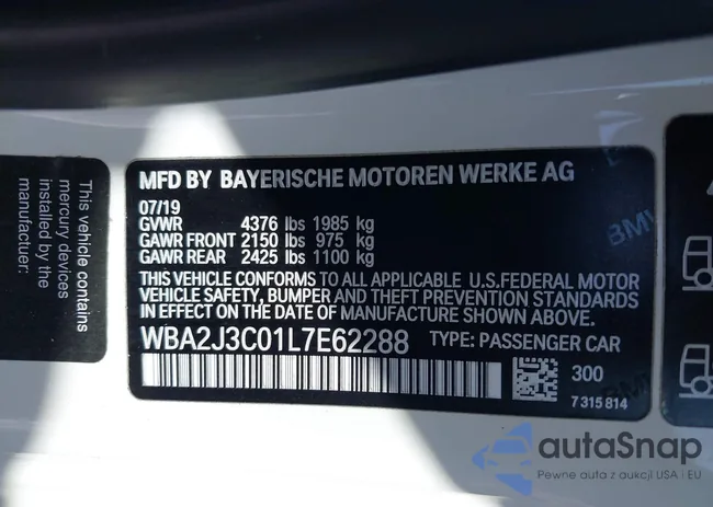 WBA2J3C01L7E62288: 43134262