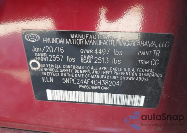 5NPE24AF4GH382041: 43134305