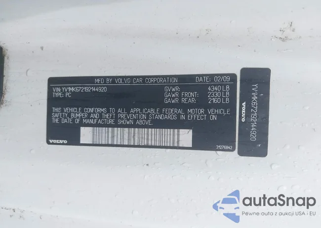 YV1MK672192144920: 43134346