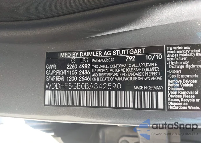 WDDHF5GB0BA342590: 43134426