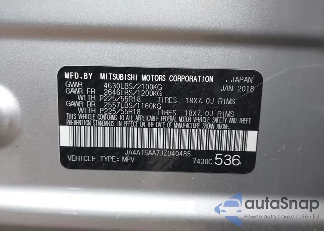 JA4AT5AA7JZ040485: 43134477