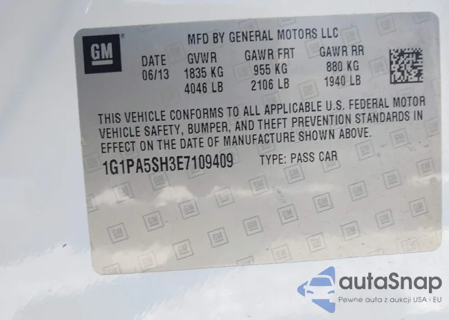 1G1PA5SH3E7109409: 43134527