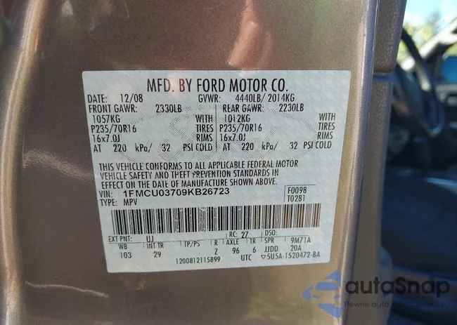 1FMCU03709KB26723: 43134544