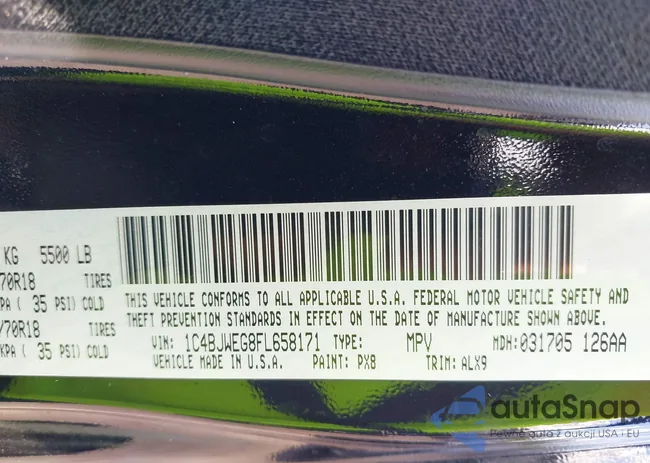 1C4BJWEG8FL658171: 43135079