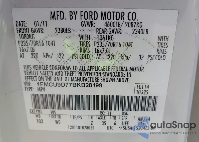 1FMCU9D77BKB28199: 43135096