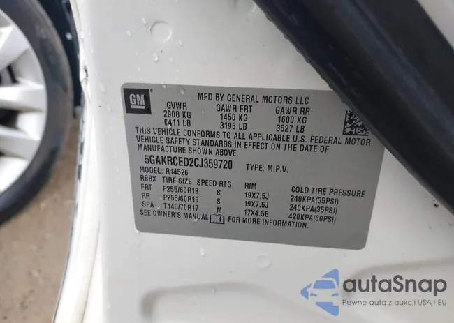 5GAKRCED2CJ359720: 43135122