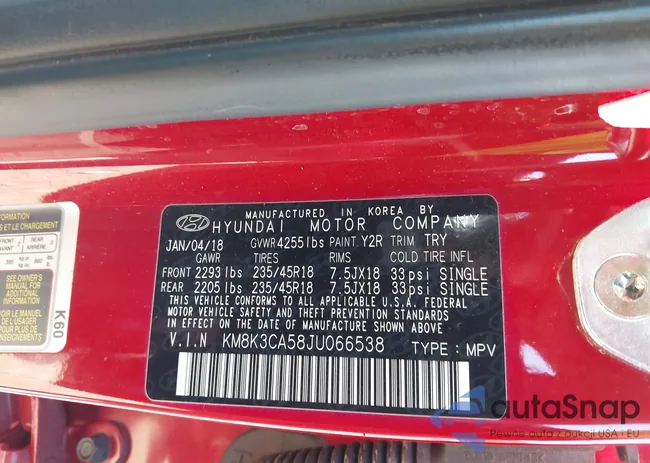 KM8K3CA58JU066538: 43135280