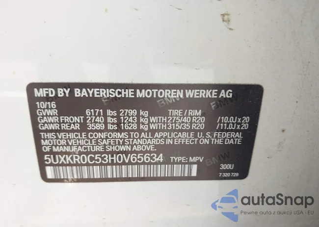 5UXKR0C53H0V65634: 43135302