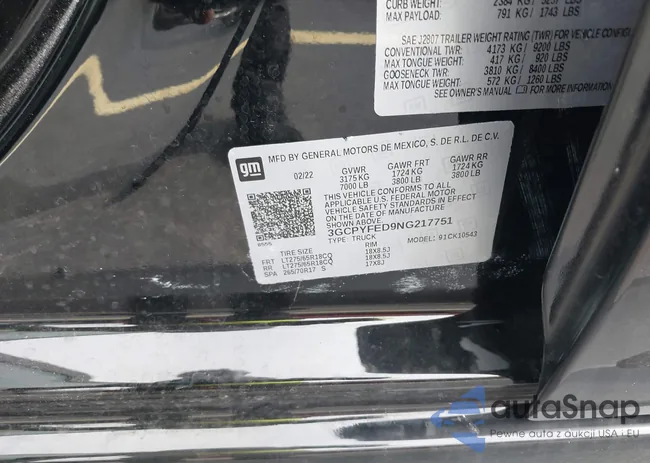 3GCPYFED9NG217751: 43135365