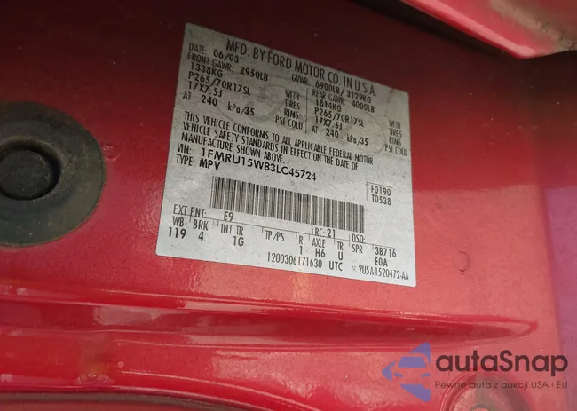 1FMRU15W83LC45724: 43135367