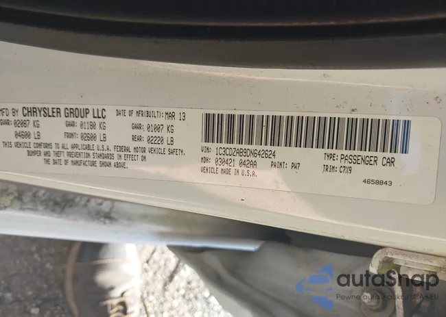 1C3CDZAB9DN642624: 43135387