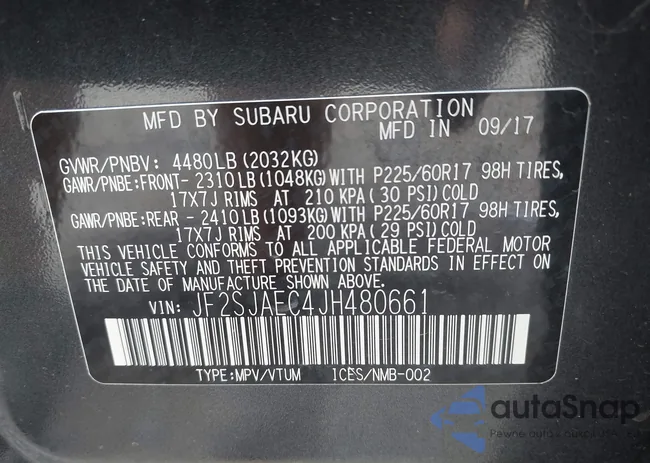 JF2SJAEC4JH480661: 43135447