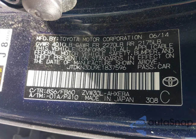 JTDKN3DU9E1837596: 43135485