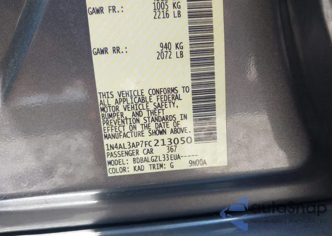 1N4AL3AP7FC213050: 43135504