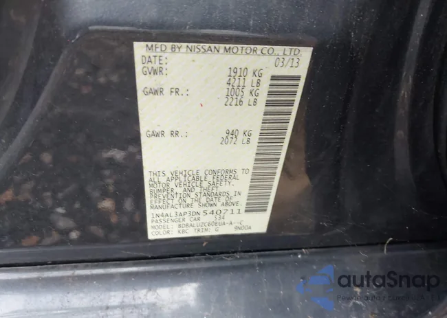 1N4AL3AP3DN540711: 43135523