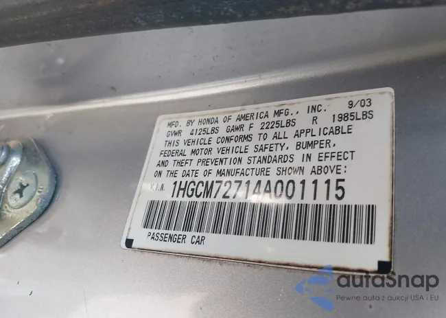 1HGCM72714A001115: 43135553