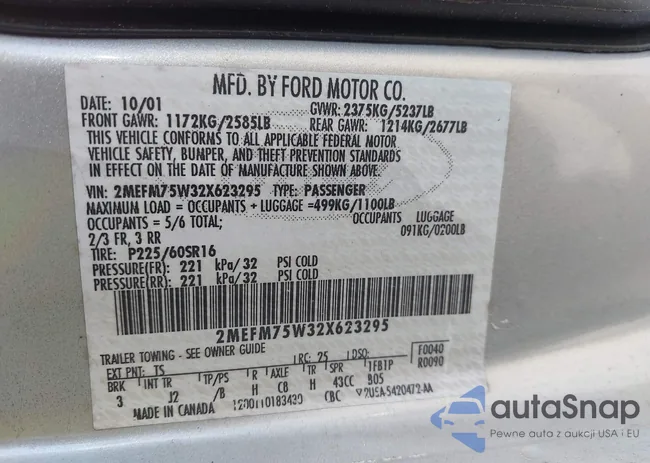 2MEFM75W32X623295: 43135581