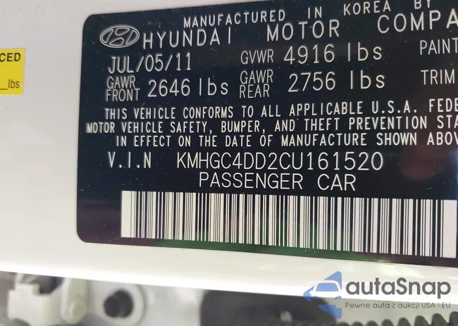 KMHGC4DD2CU161520: 43134756