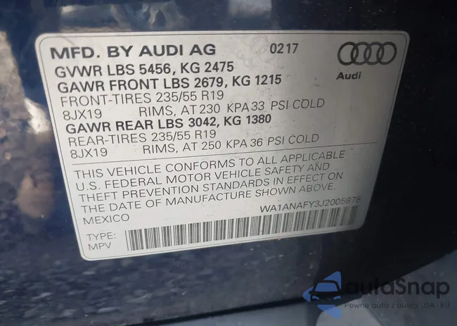 WA1ANAFY3J2005878: 43134766