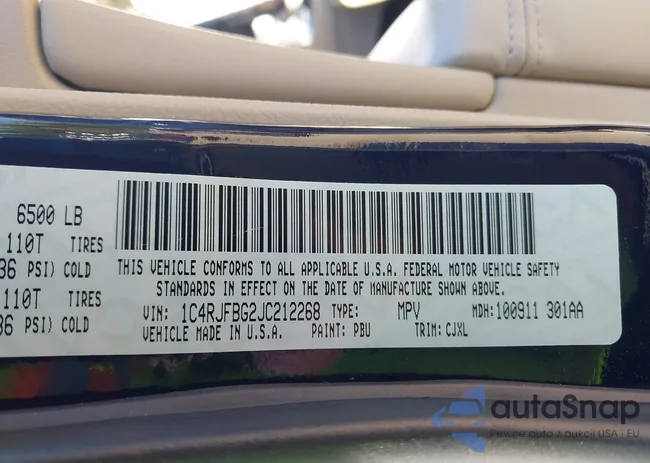 1C4RJFBG2JC212268: 43134852