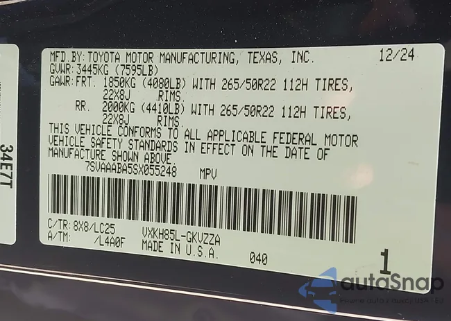 7SVAAABA5SX055248: 43135053