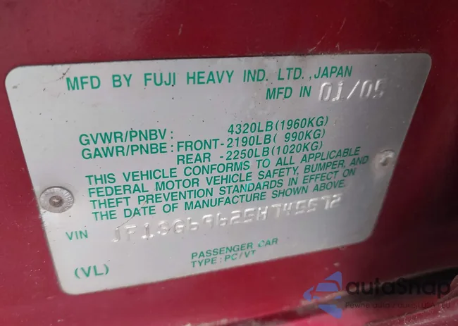 JF1SG69625H745572: 43136061