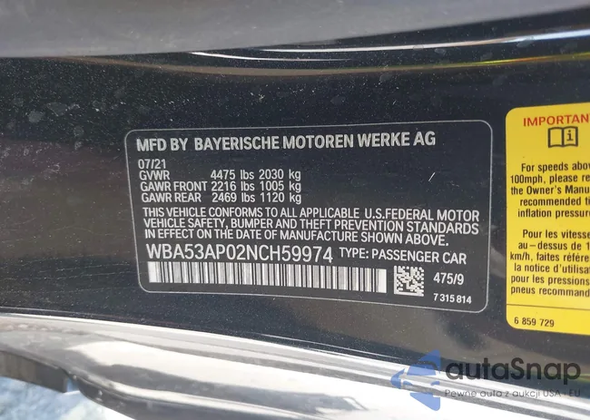 WBA53AP02NCH59974: 43136076