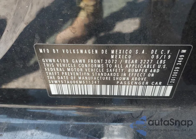 3VWY57AU0KM511347: 43136236