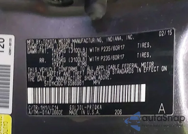 5TDYK3DC1FS586961: 43136281