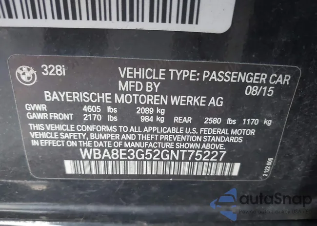WBA8E3G52GNT75227: 43136332